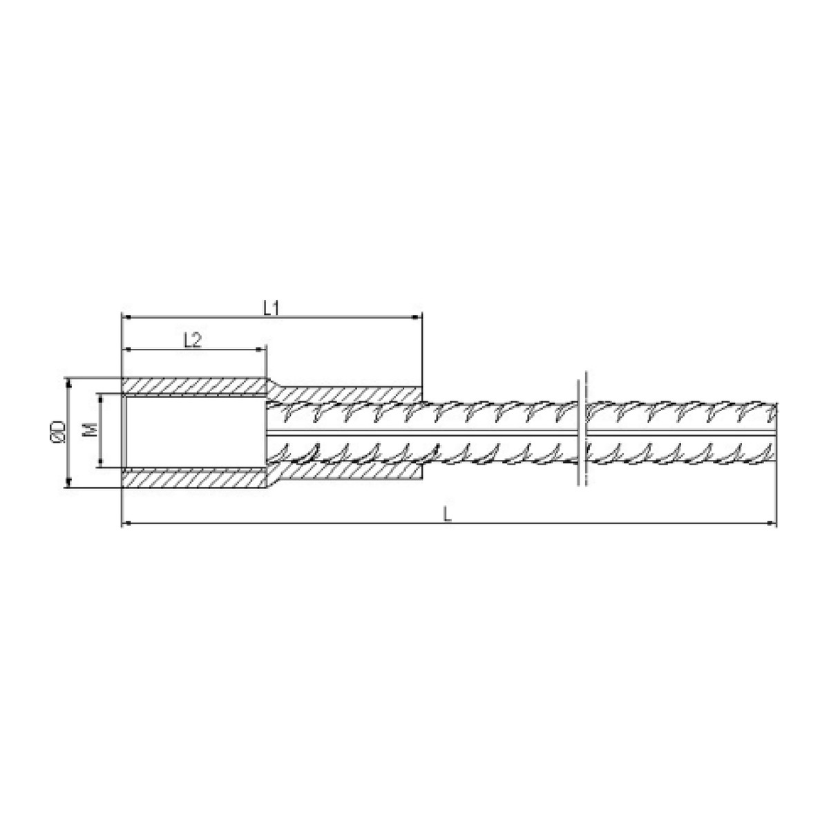 Socket anchor with straight rebar